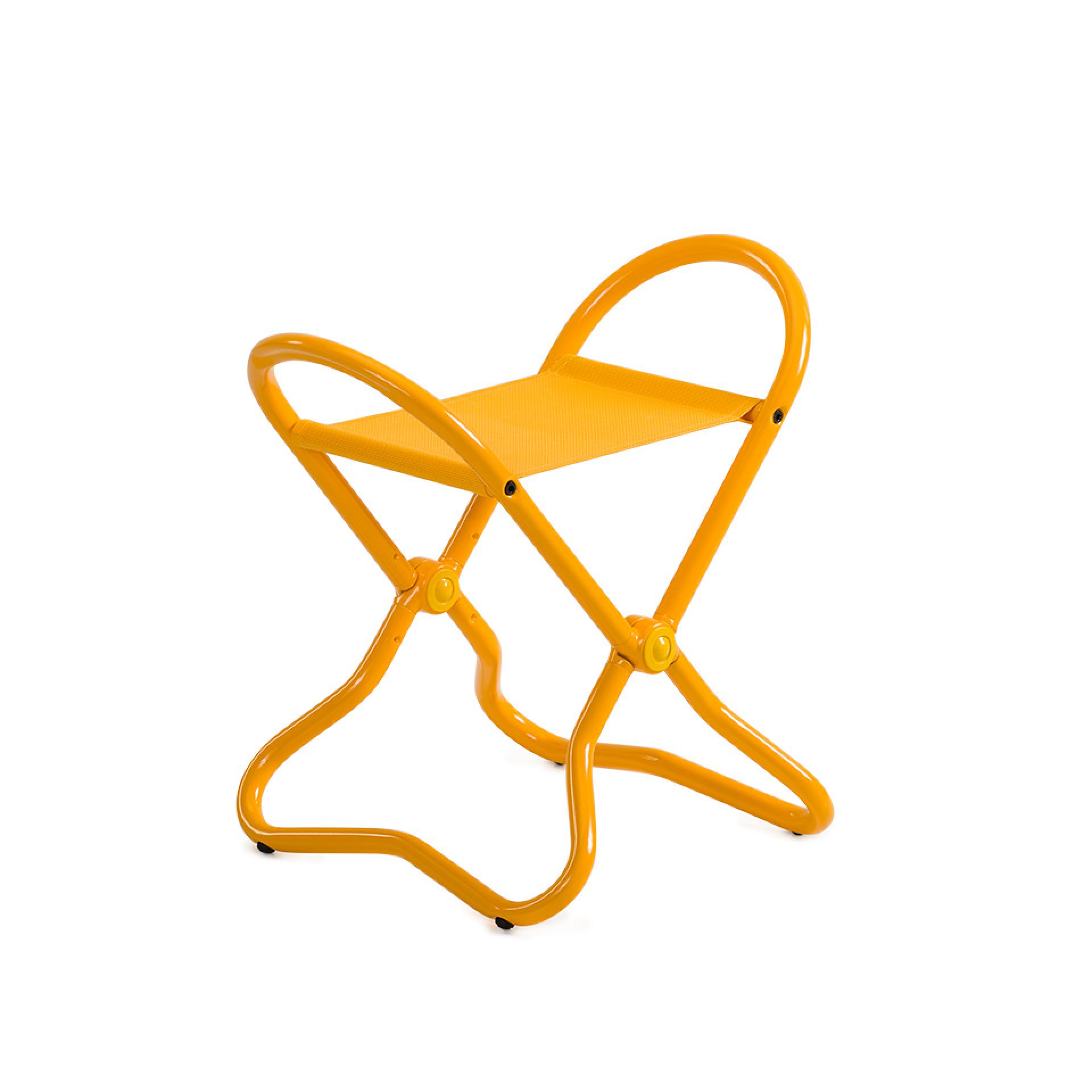 Gelber Snupi Kinder Klappstuhl Lectus, ideal für Kinderzimmer und unterwegs, platzsparend.